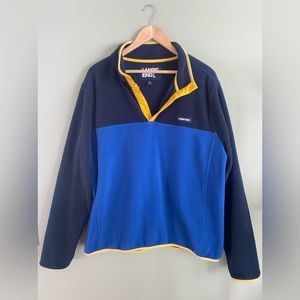 Lands’ End Men’s fleece multicolor snapneck pullover. XL